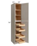Catalina Mist 18x96x24 Wall Pantry Cabinet with 4 Rollout Trays