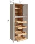 Catalina Mist 24x84x24 Wall Pantry Cabinet with 4 Rollout Trays