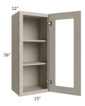 Catalina Mist 15x36 Wall Glass Door Cabinet (Prepped for Glass Doors)