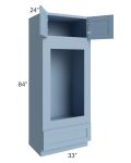 Sky Blue Shaker 33x84 Double Oven or Oven/Microwave Cabinet