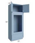 Sky Blue Shaker 33x90 Double Oven or Oven/Microwave Cabinet