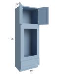 Sky Blue Shaker 33x96 Double Oven or Oven/Microwave Cabinet