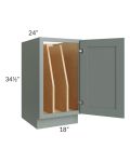 Catalina Meadow Green 18" Full Height Door Tray Divider Base Cabinet