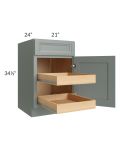 Catalina Meadow Green 21" Base Cabinet with 2 Rollout Trays