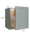 Catalina Meadow Green 21" Full Height Door Base Cabinet with Double Trashcan Pullout