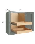 Catalina Meadow Green 27" Full Height Base Cabinet with 2 Rollout Trays