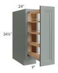 Catalina Meadow Green 9" Full Height Door Base Cabinet with Shelf Pullout