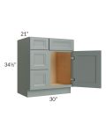 Catalina Meadow Green 30" Vanity Base Cabinet (Drawers on Left)