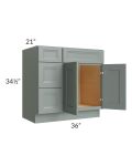 Catalina Meadow Green 36" Vanity Base Cabinet (Drawers on Left)