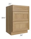 Catalina Toffee 24" 3-Drawer Vanity Base Cabinet