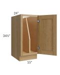 Catalina Toffee 15" Full Height Door Tray Divider Base Cabinet