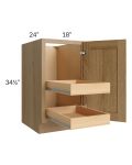 Catalina Toffee 18" Full Height Door Base Cabinet with 2 Rollout Trays