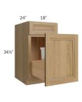 Catalina Toffee 18" Base Cabinet with Double Trashcan Pullout