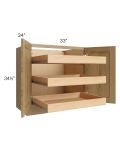Catalina Toffee 33" Full Height Base Cabinet with 3 Rollout Trays