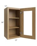 Catalina Toffee 15x30 Wall Glass Door Cabinet (Prepped for Glass Doors)