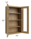 Catalina Toffee 24x42 Wall Glass Door Cabinet (Prepped for Glass Doors)