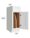Catalina White 12" Tray Divider Base Cabinet