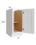 Catalina White 15" Full Height Door Base Cabinet