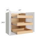 Catalina White 27" Full Height Base Cabinet with 3 Rollout Trays