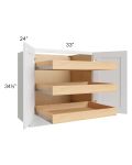Catalina White 33" Full Height Base Cabinet with 3 Rollout Trays 