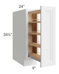 Catalina White 9" Full Height Door Base Cabinet with Shelf Pullout