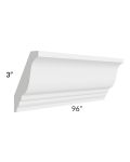 Catalina White 96" Crown Molding (3" Height)