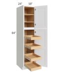 Catalina White 18x84x24 Wall Pantry Cabinet with 4 Rollout Trays