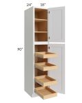 Catalina White 18x90x24 Wall Pantry Cabinet with 4 Rollout Trays 
