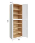 Catalina White 30x96x24 Wall Pantry Cabinet 
