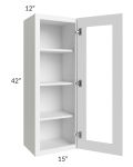 Catalina White 15x42 Wall Glass Door Cabinet (Prepped for Glass Doors) 