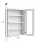Catalina White 30x42 Wall Glass Door Cabinet (Prepped for Glass Doors) 