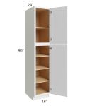 Asheville White Shaker 18x90 Wall Pantry Cabinet
