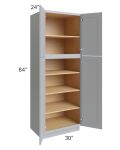Asheville Grey Shaker 30x84 Wall Pantry Cabinet 