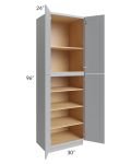 Asheville Grey Shaker 30x96 Wall Pantry Cabinet
