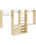 Dual Tower Closet Storage Wall Mounted Wardrobe Organizer Kit System with Shelves and Drawers