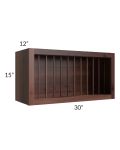 Farmhouse Walnut Shaker 30x15 Plate Rack Cabinet - Out of stock through mid April