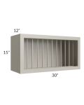 Stratton Light Grey Shaker 30x15 Plate Rack Cabinet