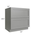 Shale Grey Shaker 33" 2-Drawer Base Cabinet