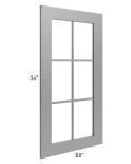 Shale Grey Shaker 18x36 Mullion Glass Door