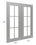 Shale Grey Shaker 30x36 Mullion Glass Door