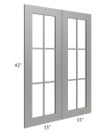 Shale Grey Shaker 30x42 Mullion Glass Door