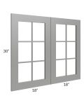 Shale Grey Shaker 36x30 Mullion Glass Door