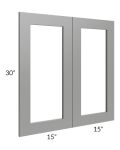 Shale Grey Shaker 30x30 Glass Door