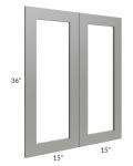 Shale Grey Shaker 30x36 Glass Door
