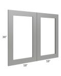 Shale Grey Shaker 36x30 Glass Door