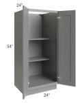 Shale Grey Shaker 24x54 Split Pantry Base Cabinet