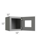 Shale Grey Shaker 12x12 Decorative Wall Cabinet with Plain Glass