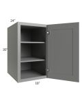 Shale Grey Shaker 18x30x24 Split Pantry Wall Cabinet
