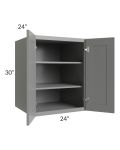 Shale Grey Shaker 24x30x24 Split Pantry Wall Cabinet