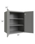 Shale Grey Shaker 30x36x24 Split Pantry Wall Cabinet